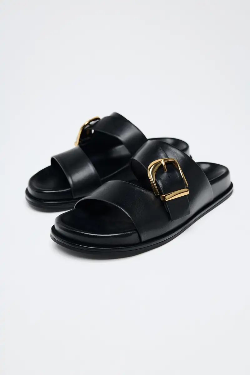 sandalias negras Zara