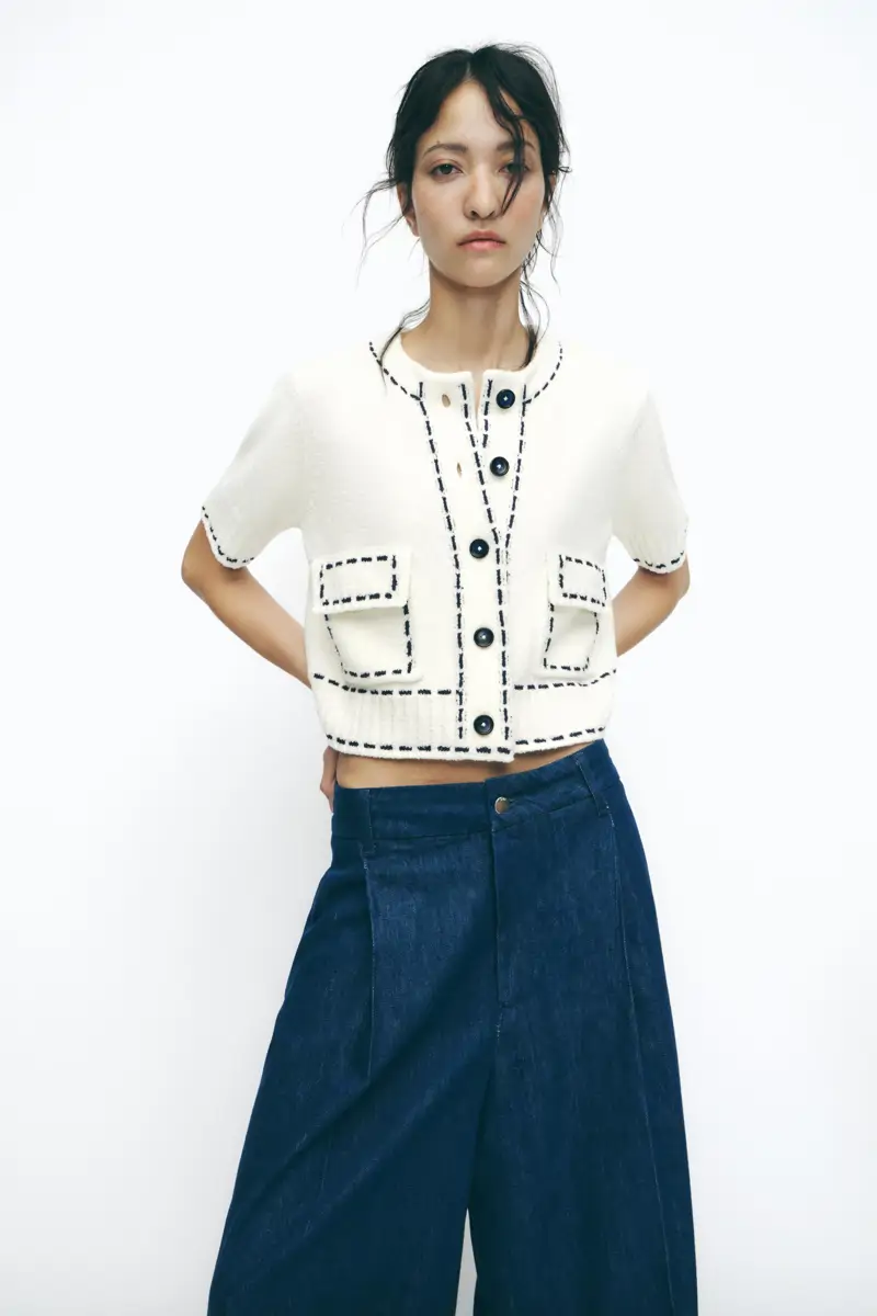 Chaqueta con pespuntes