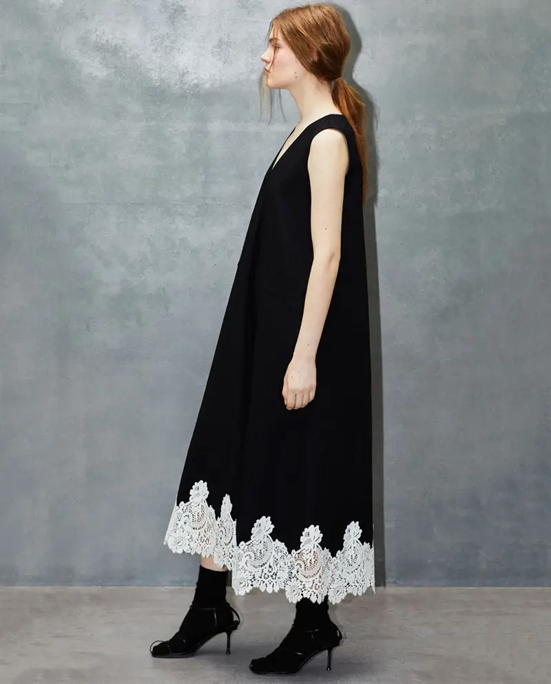 vestido largo negro lino