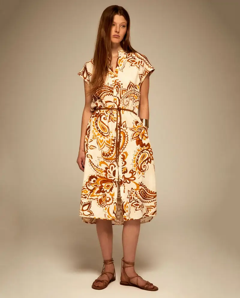 vestido midi estampado
