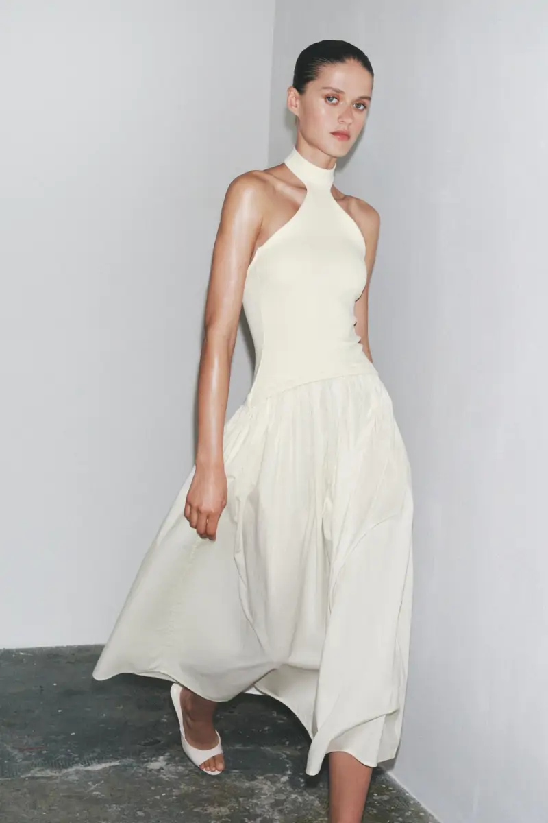 vestido blanco halter zara