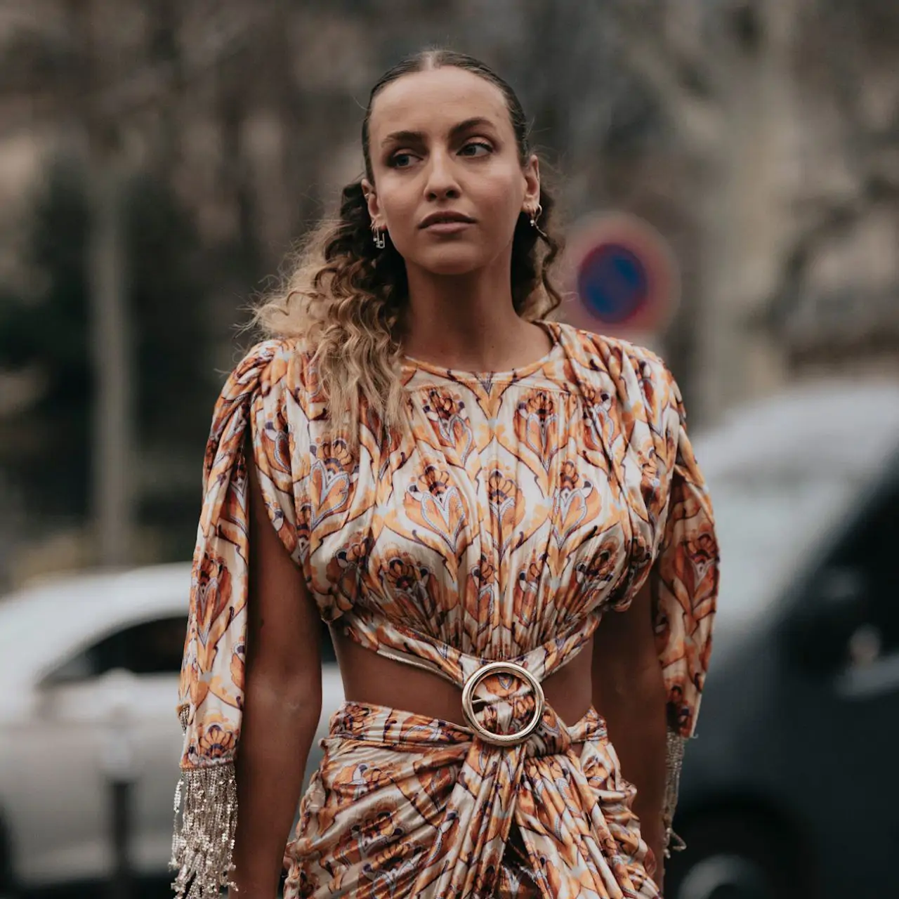 vestido estampado lino