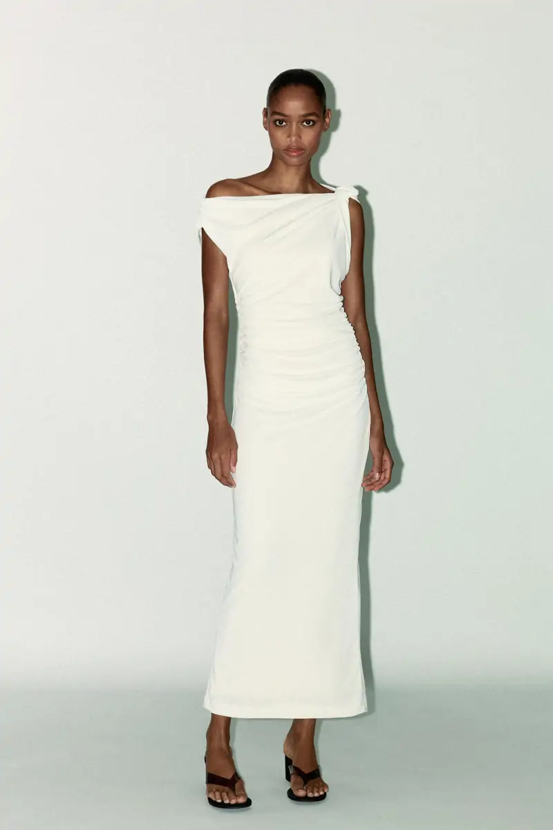 vestido midi asimetrico zara