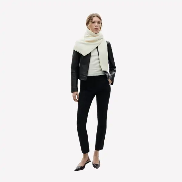 Pantalón cigarette elástico (Negro)