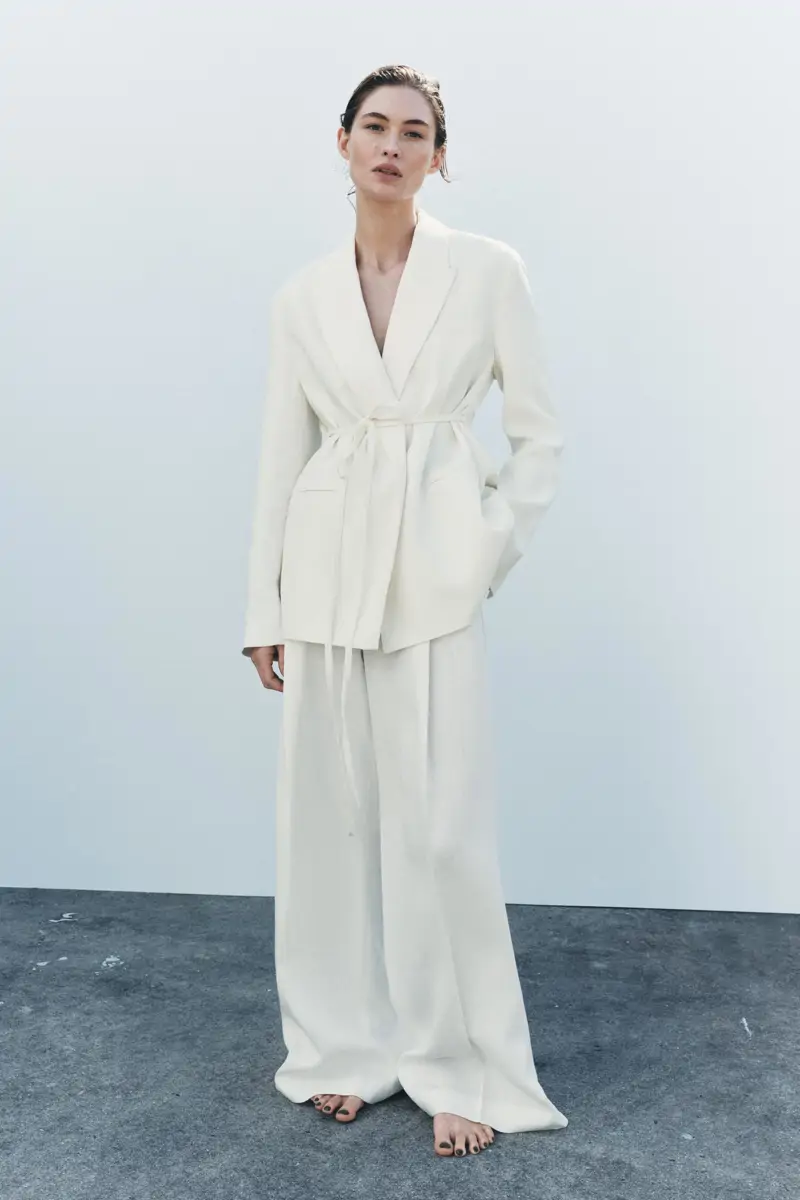 Blazer en mezcla de lino