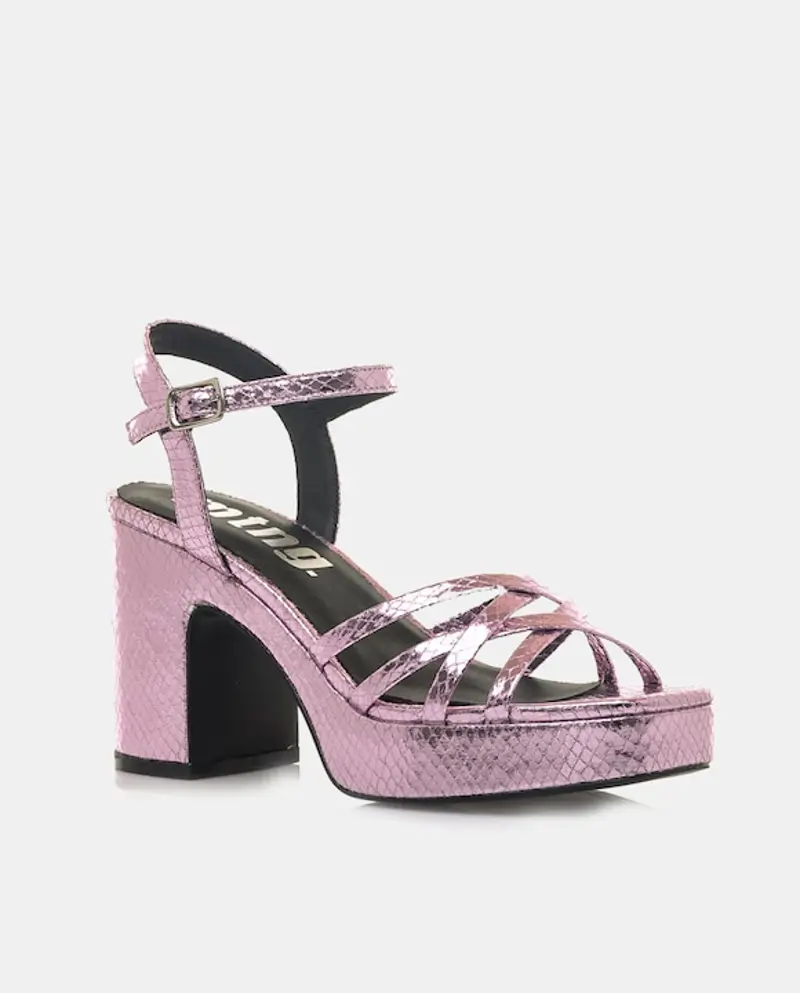 sandalias metalizadas tacon