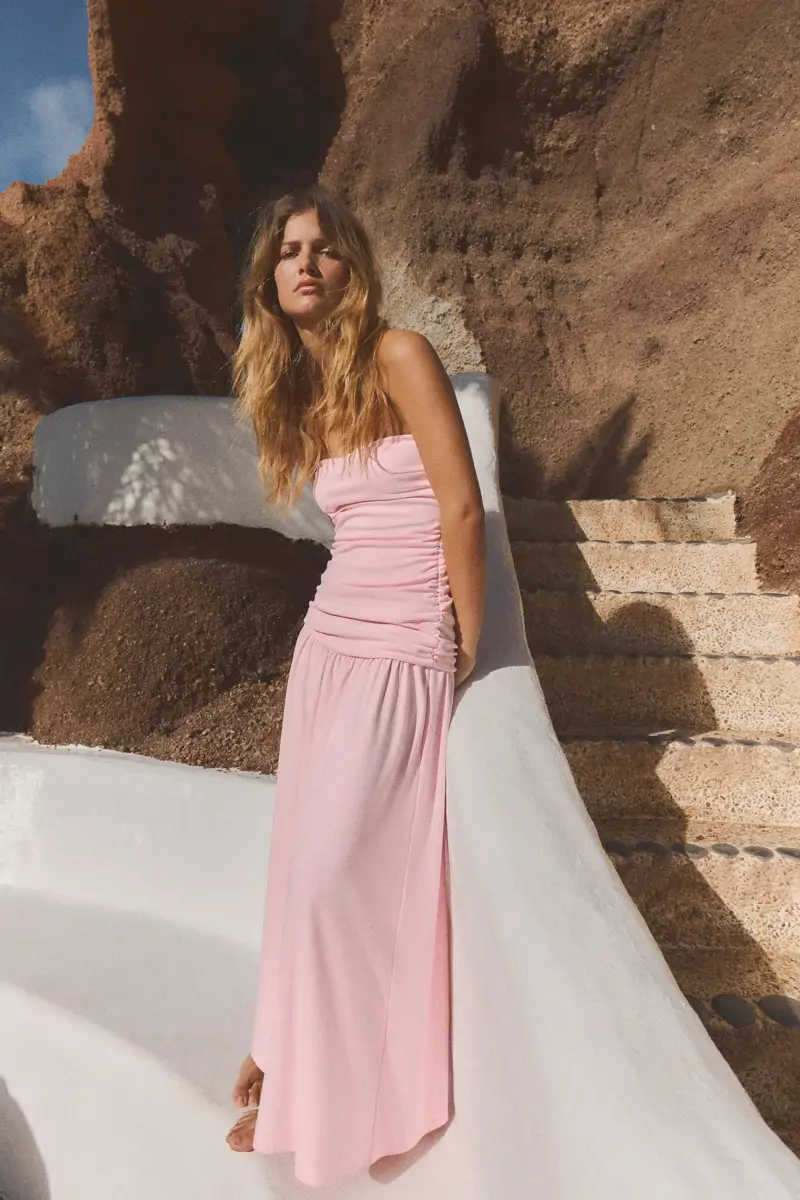 vestido rosa zara