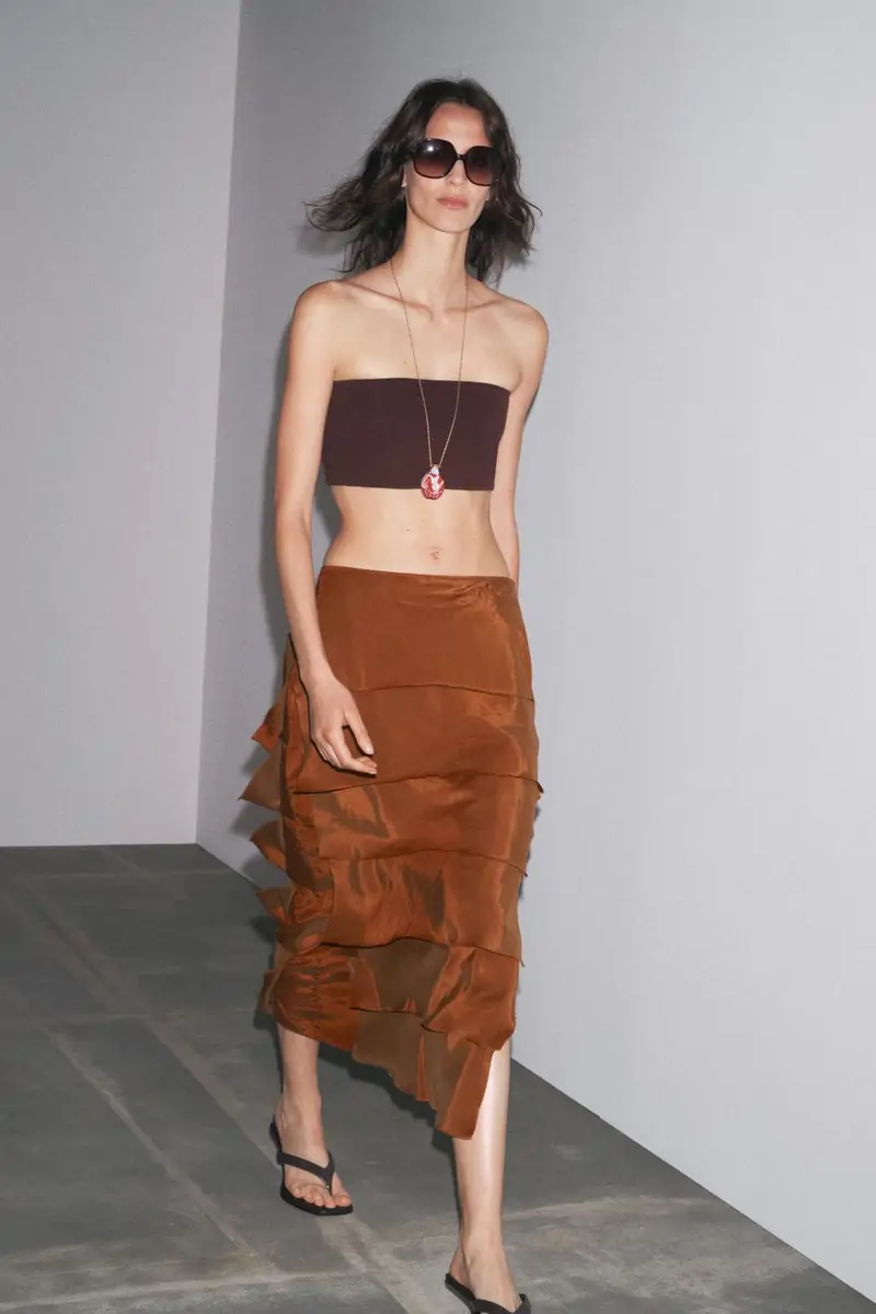 falda midi volantes 
