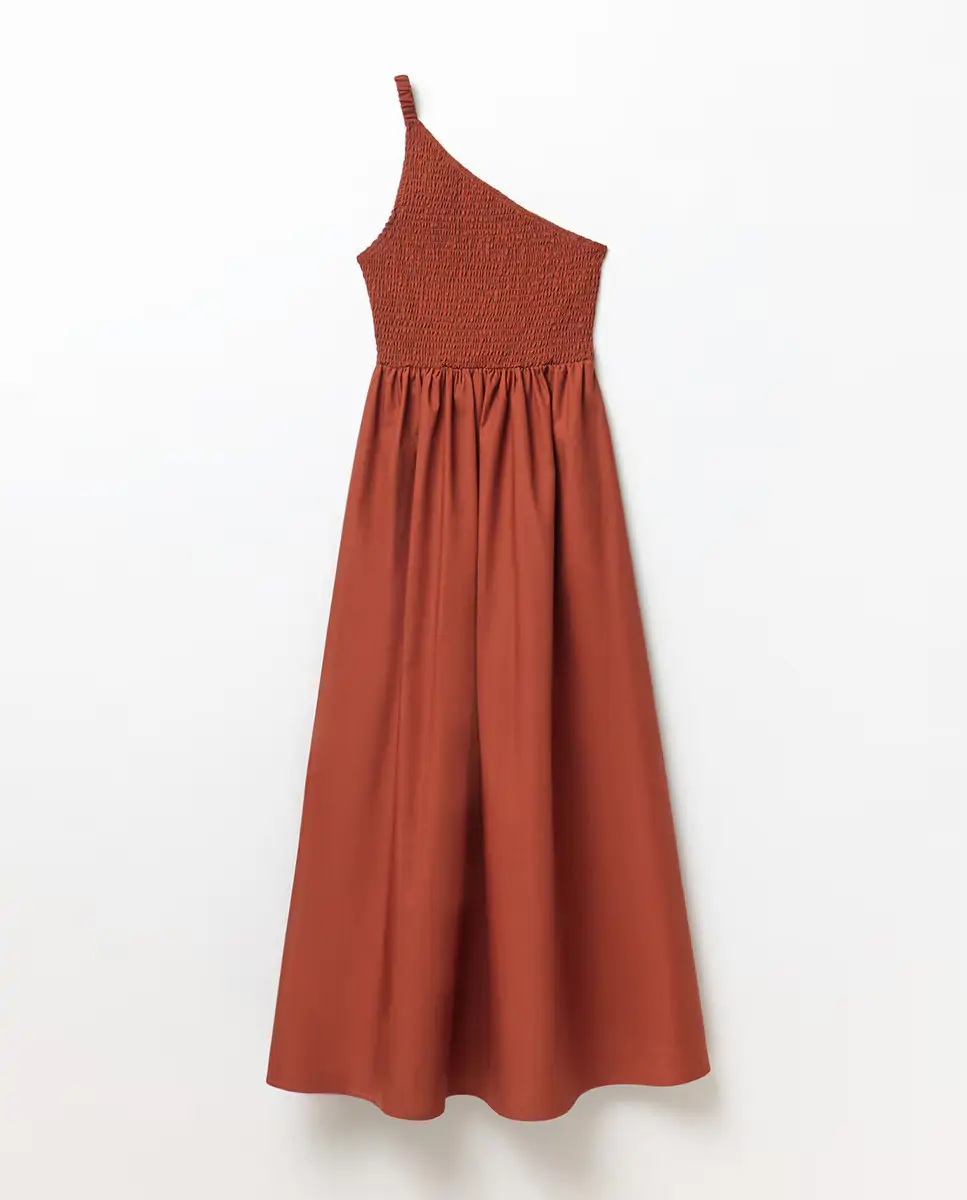 Vestido popelín asimétrico 