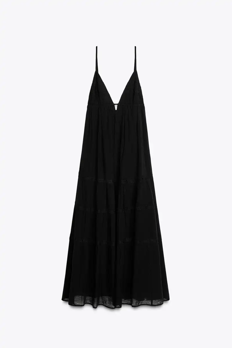 Vestido largo negro zara