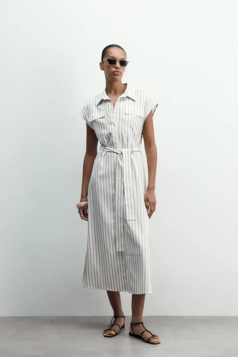 vestido raya tejida de Sfera 