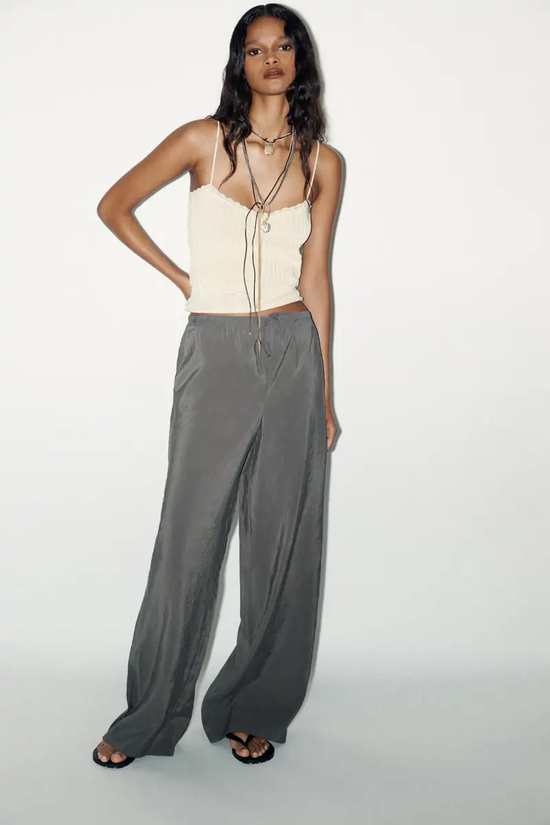 PANTALÓN PALAZZO MARRÓN ZARA