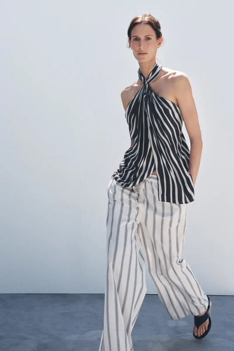 Pantalones palazzo rayas 