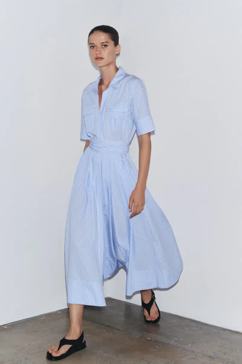 vestido estampado rayas zara