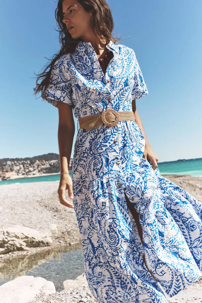 vestido estampado zara