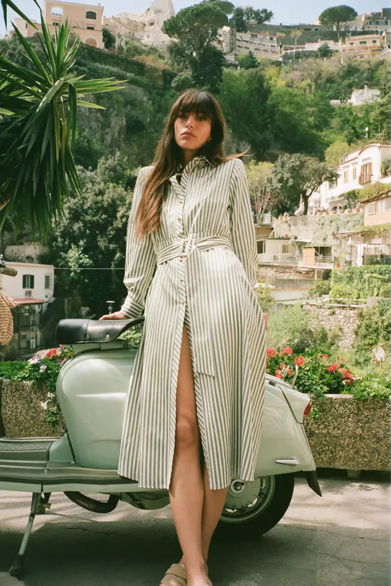 vestido midi rayas verticales zara