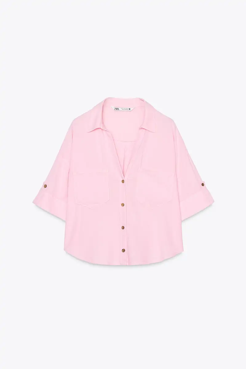 Camisa cropped con lino