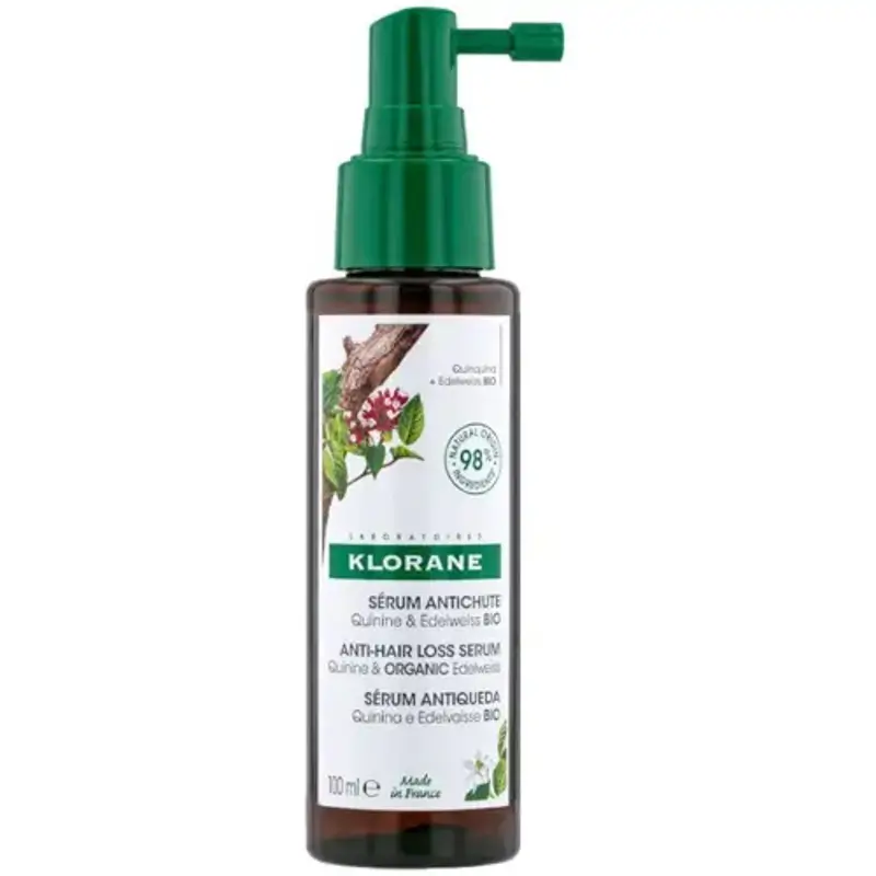 mejores sérums anticaida del cabello Klorane Sérum Anticaída Quinina y Edelwaiss Bio