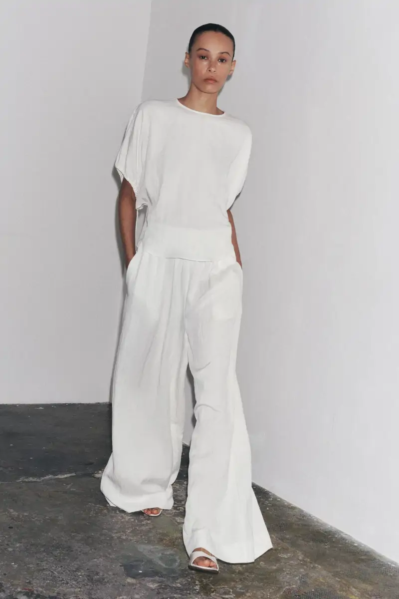pantalon palazzo blanco zara