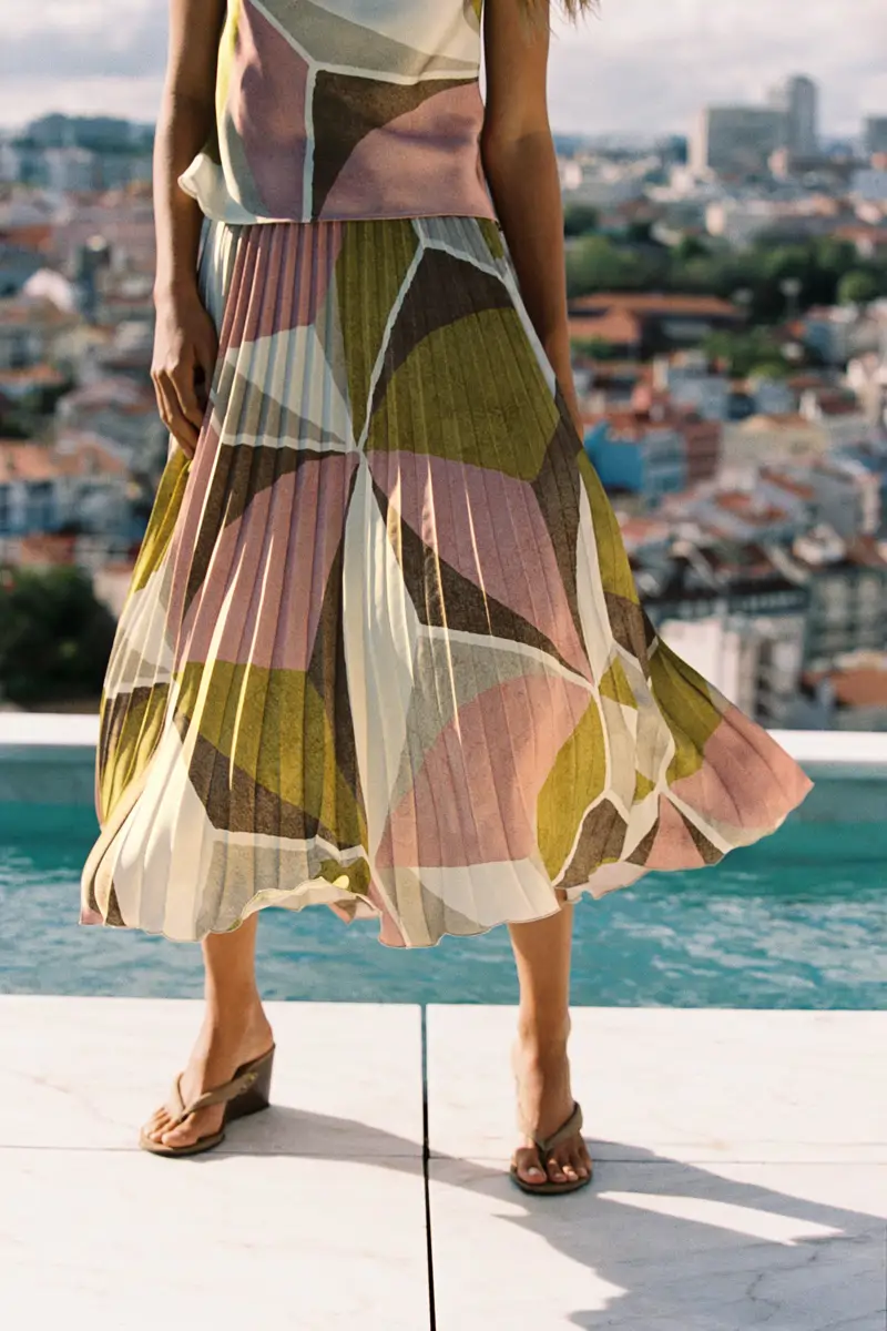 falda estampado geometrico zara