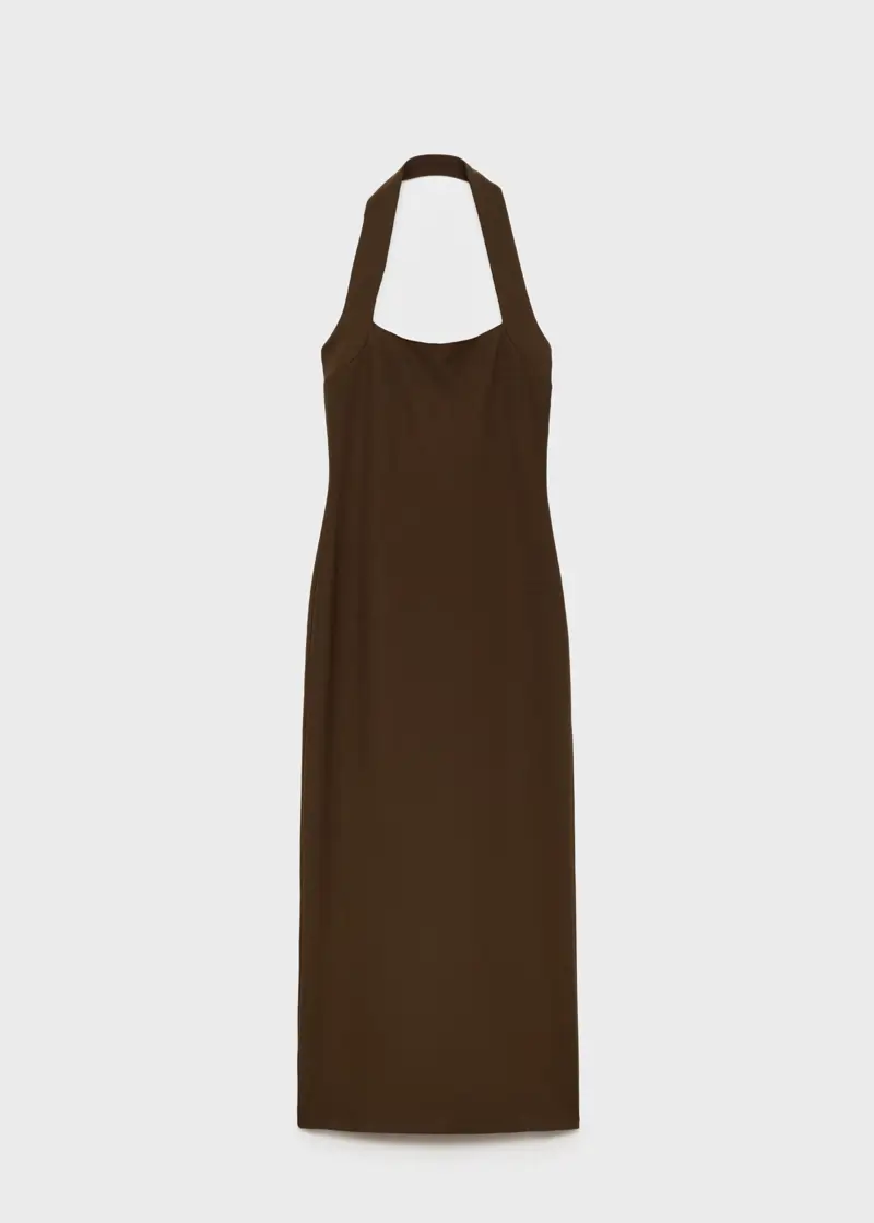 vestido midi marrón