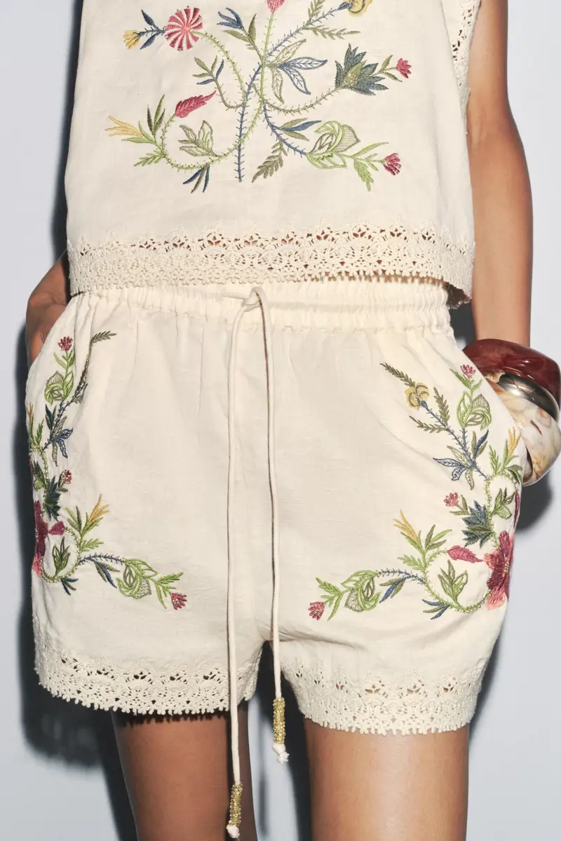 bermudas estampado floral zara fluidas