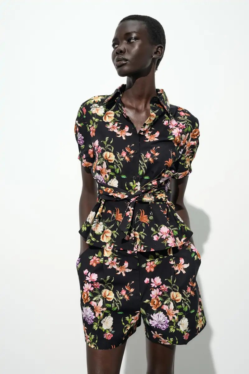 bermudas estampado floral zara