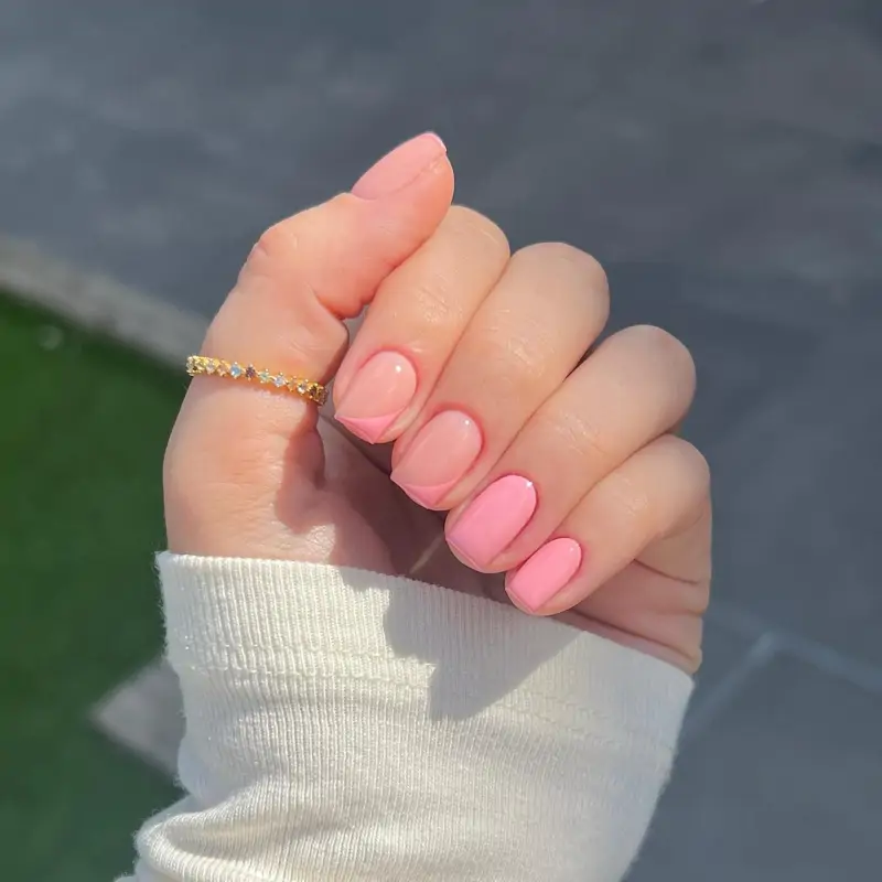 manicura francesa color pastel