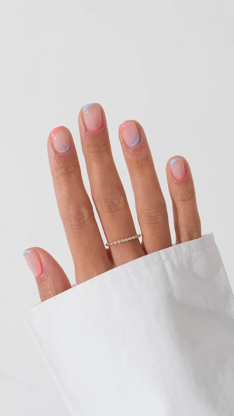 manicura francesa color pastel