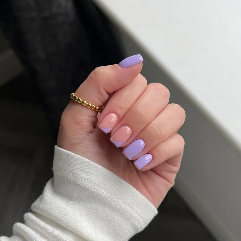 manicura francesa color pastel