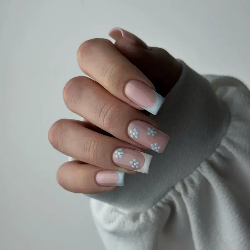 manicura francesa color pastel