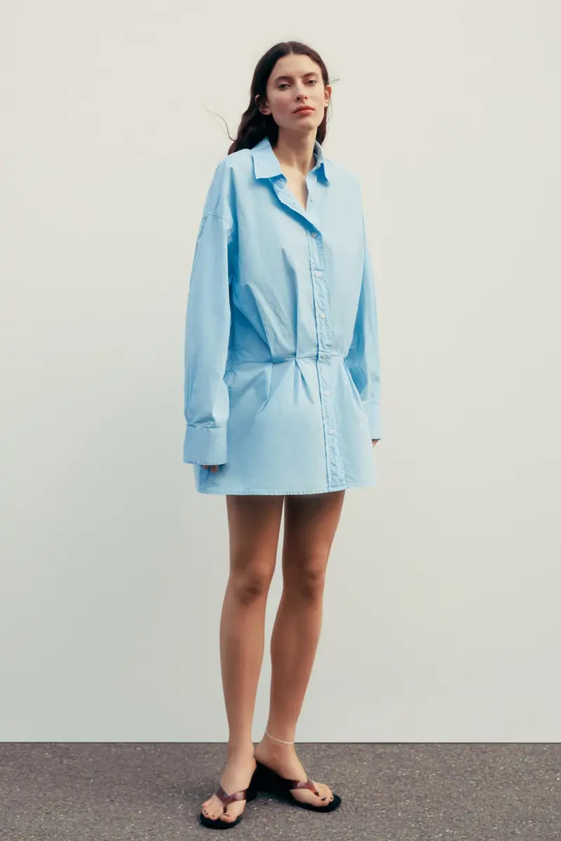 Vestido camisero azul