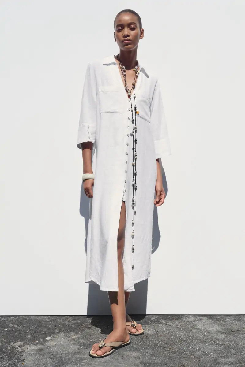 Vestido camisero blanco