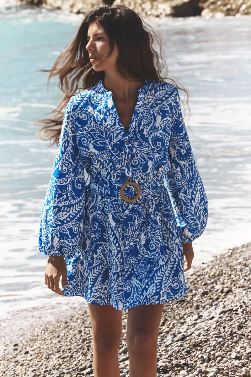 Vestido camisero bordado