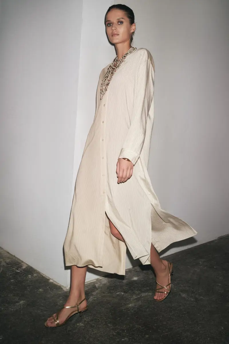 Vestido camisero fluido