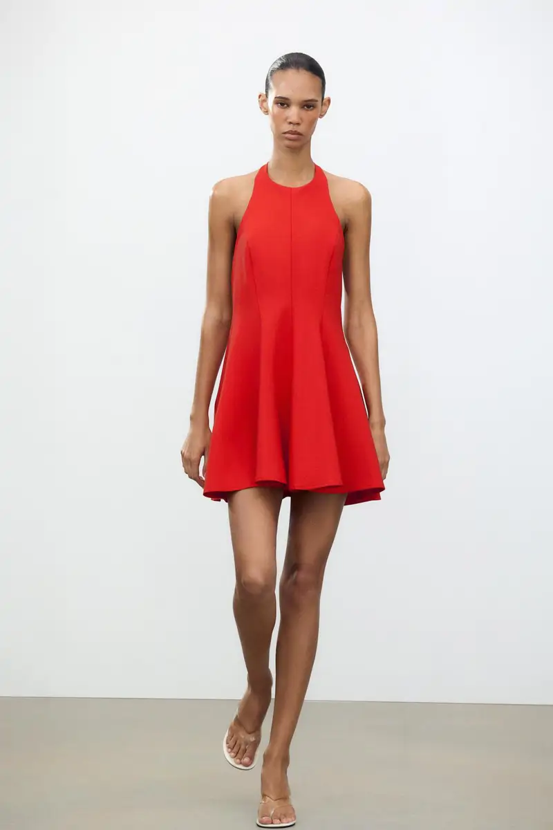 vestido corto halter zara