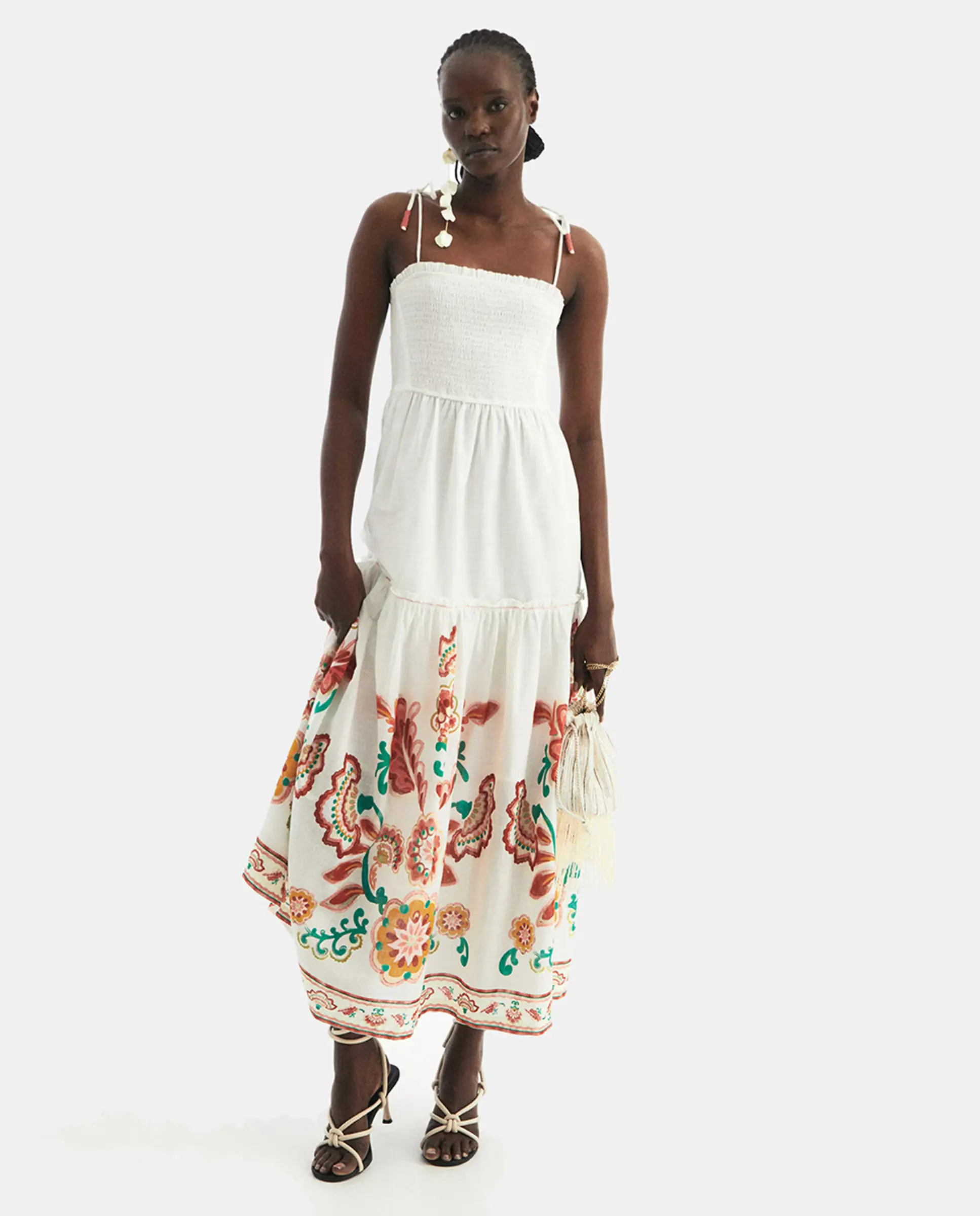 Vestido blanco estampado