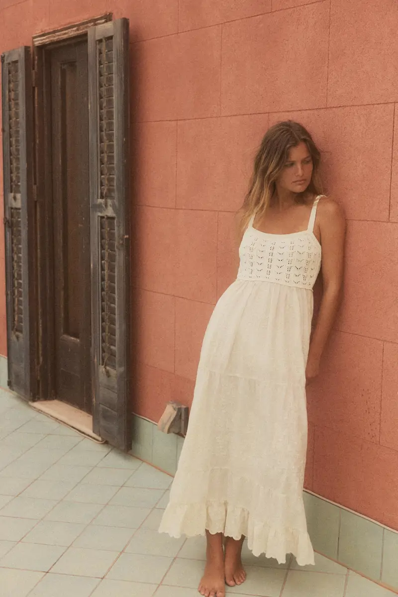 vestido boho blanco zara
