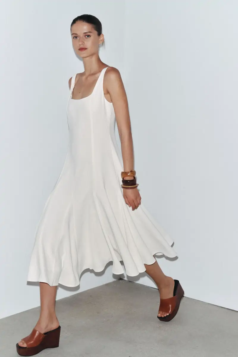 Vestido midi blanco