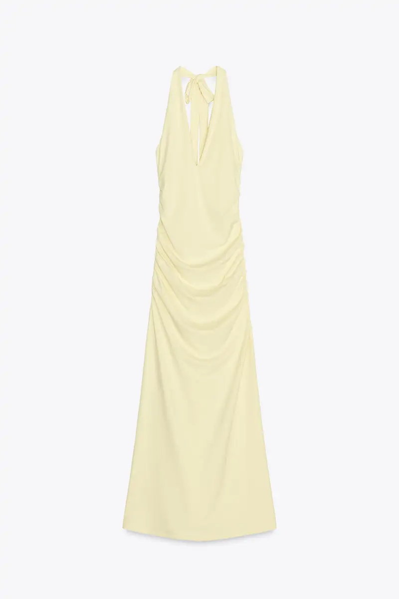 Vestido amarillo mantequilla