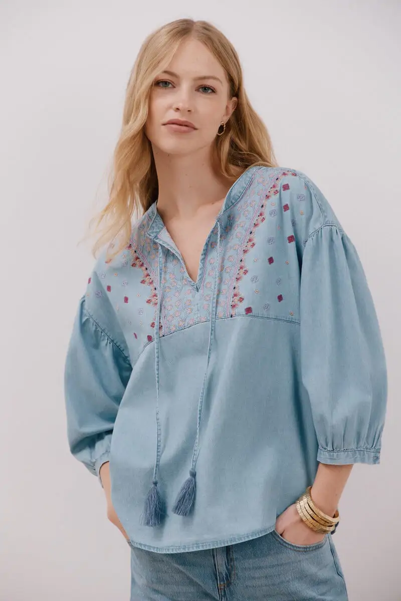 blusa denim de Cortefiel 