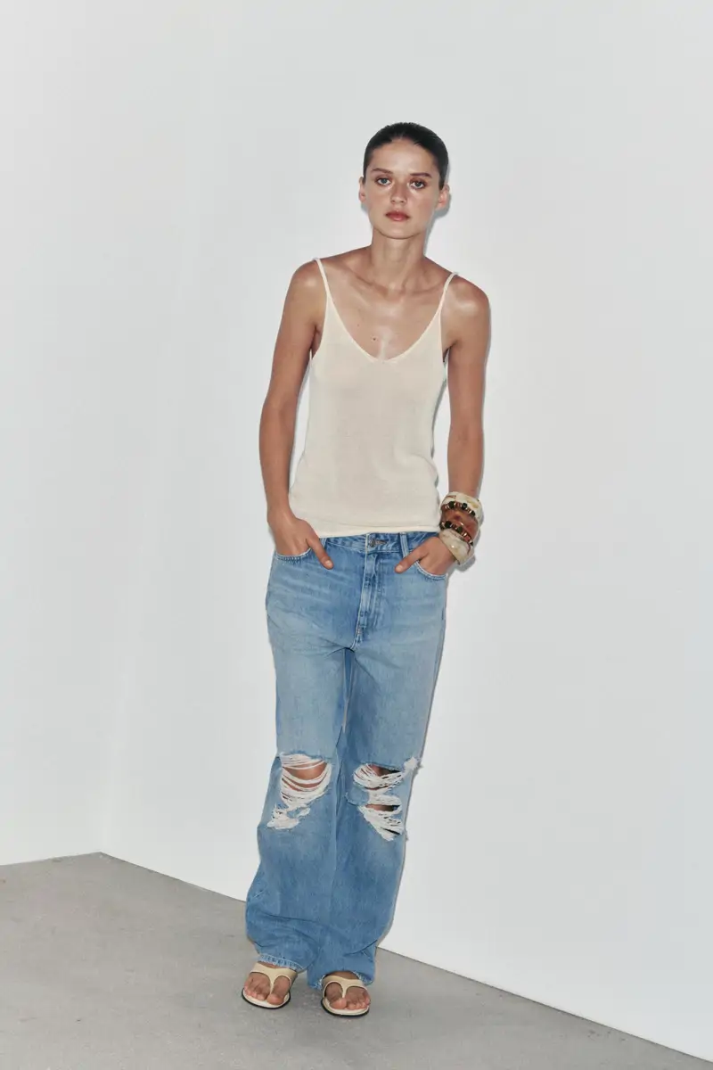 pantalon ancho roto zara