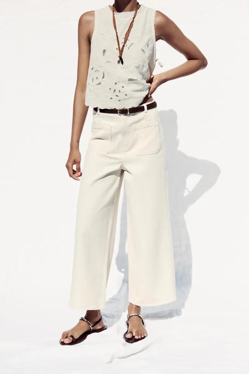 pantalon vaquero culotte zara