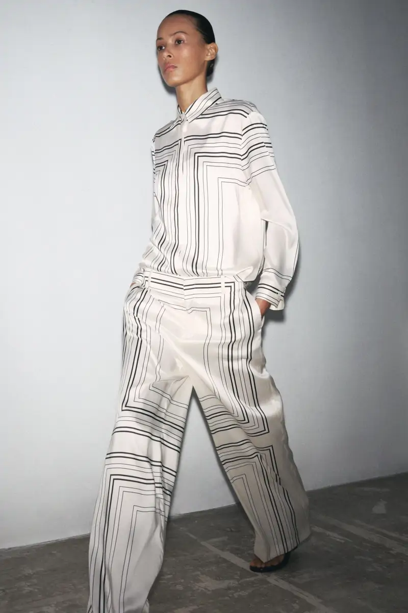camisa fluida estampado zara