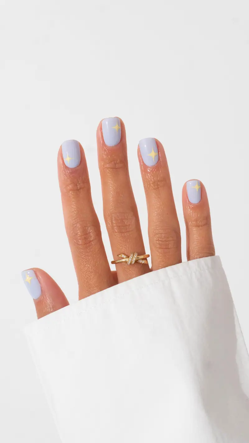Con destellos uñas pastel para verano