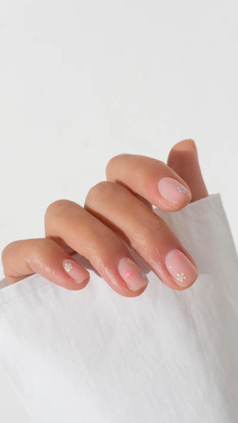 uñas pastel para verano Con florecillas