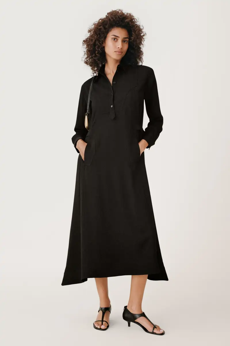 Vestido camisero negro