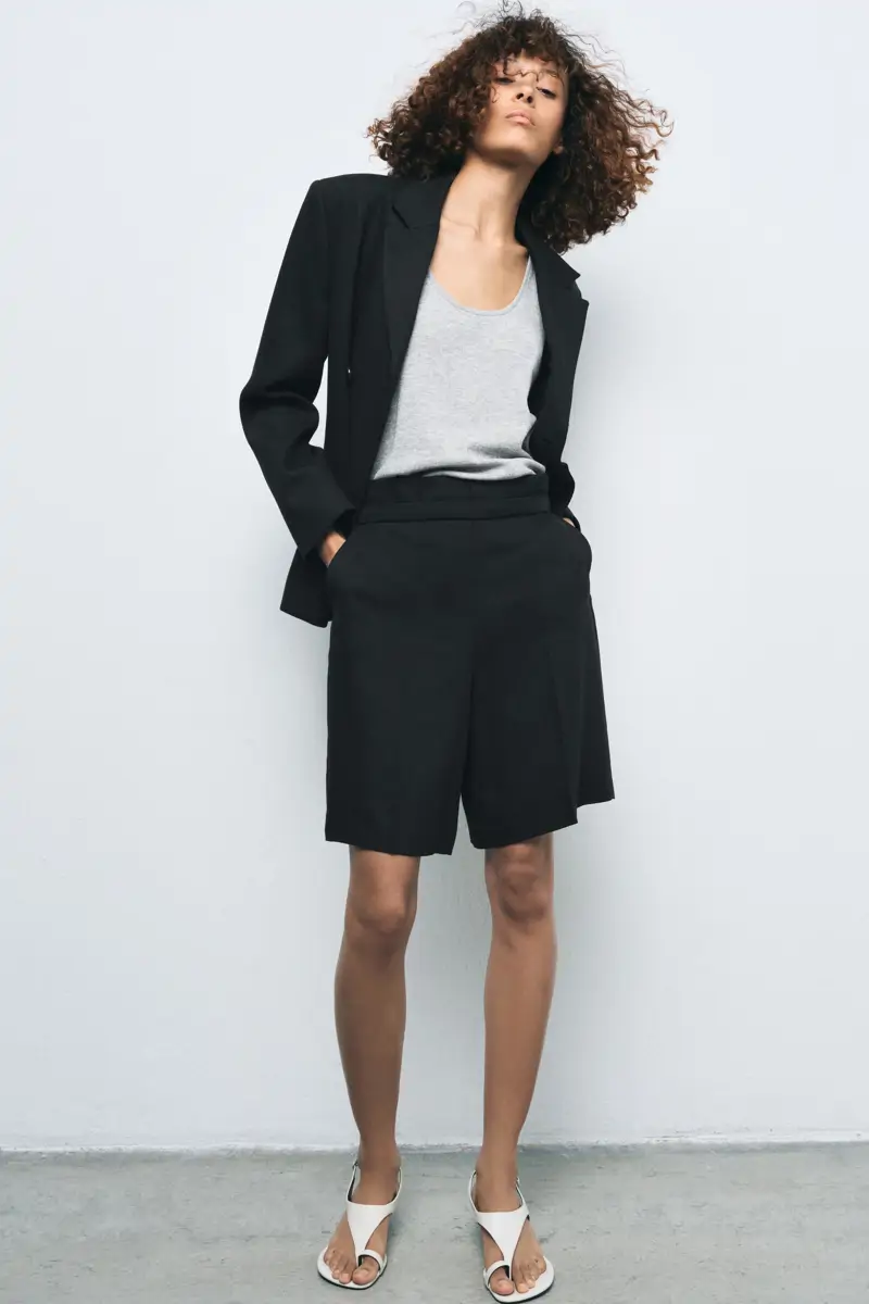 bermudas negras zara
