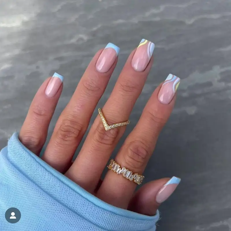 Azul pastel con ondas