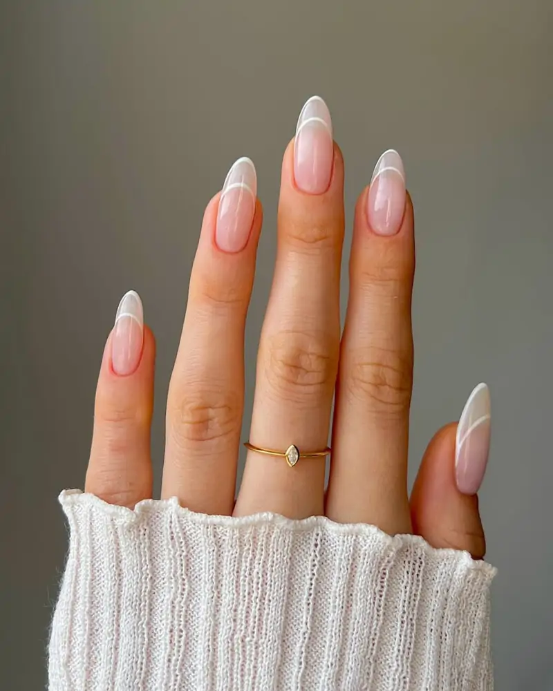 boda uñas francesas elegantes​ Espacio negativo